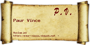 Paur Vince névjegykártya
